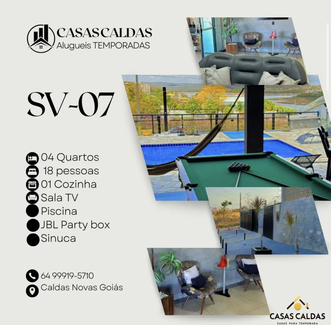 Casa Casa SV-07 para aluguel de temporada em Caldas Novas